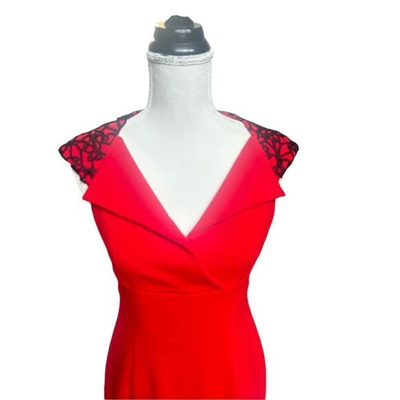Kay Unger New York red cocktail Christmas dress size 4 - Picture 6 of 12